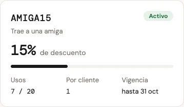 Códigos de descuento en Spots: AMIGA15 con 15% y REGRESO con $100